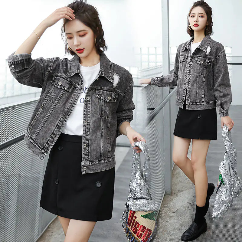 Women's Denim Jacket and Loose Top Collection