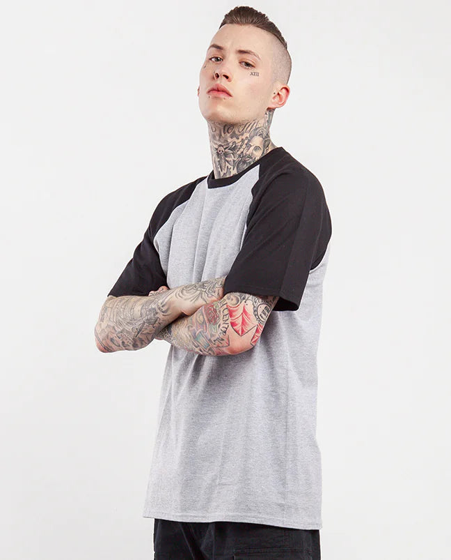 Color Block Short Sleeve T-Shirt with Round Neck