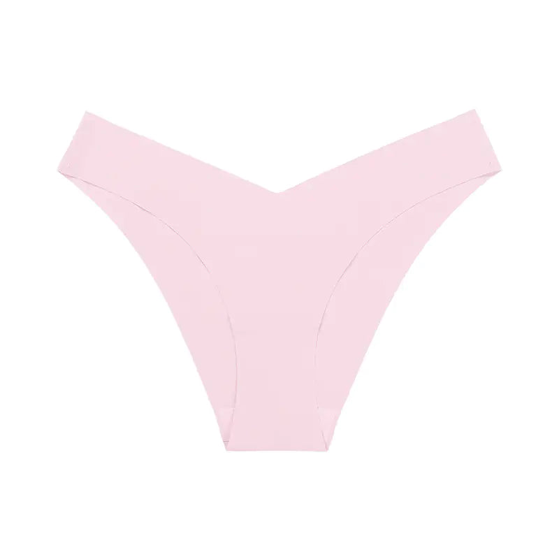 Plus Size Seamless Ice Silk Women's V-Waist Briefs