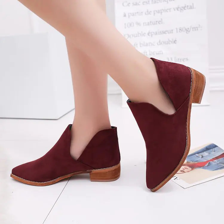 Martin Boots, Chunky Heeled Ankle Boots, Pointed Toe Boots