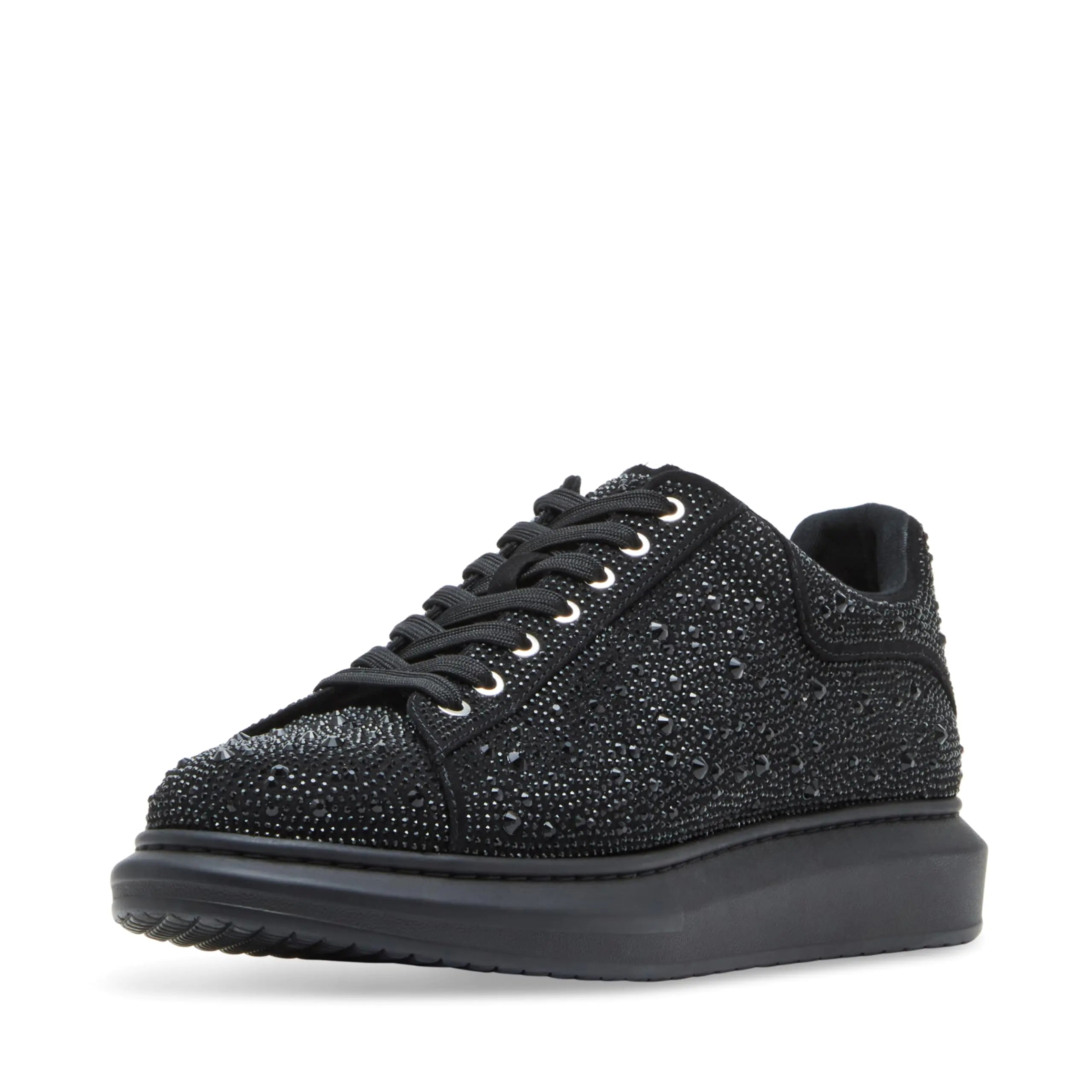 Steve Madden Mens ICEBOX Sneaker Black Rhinestone 8.5