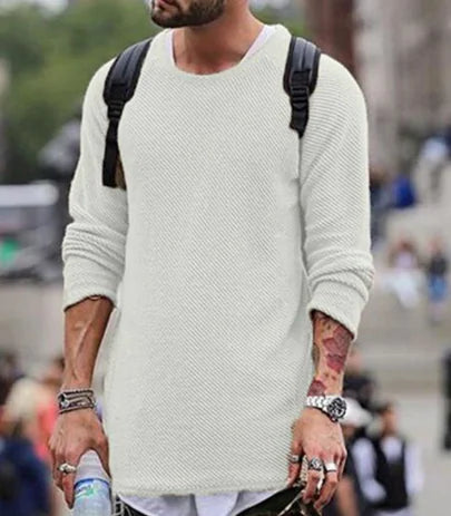 Men's Knit Pullover Sweater - Long Sleeve Basic Top