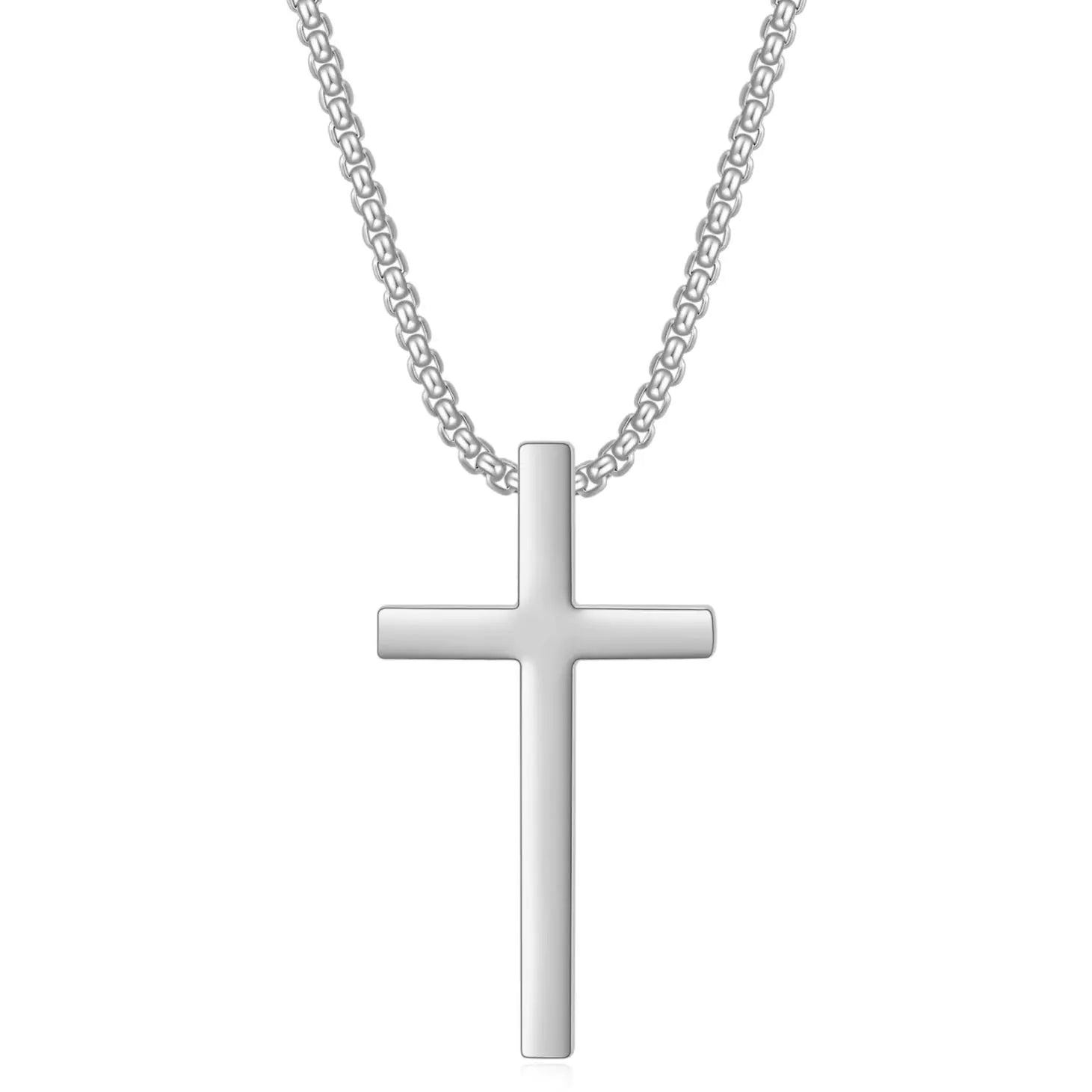 Minimalist Titanium Steel Cross Pendant Necklace for Women