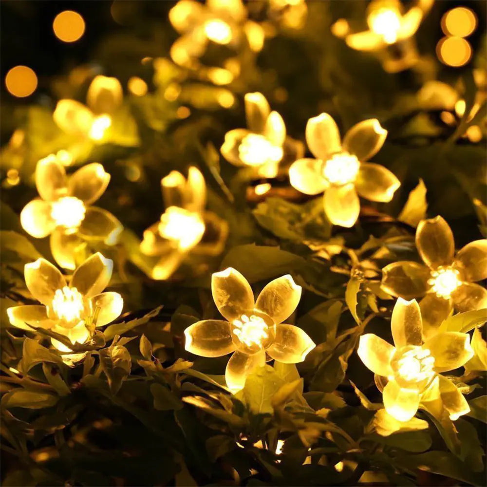 Sakura Solar LED String Lights with Remote Control