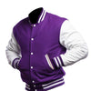 UGFashions Mens College Varsity Baseball Purple Wool White Faux Leather Sleeves Bomber Letterman Jacket