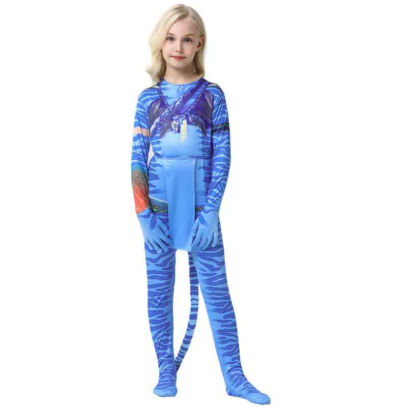 Halloween Cosplay Costume Avatar Adults Kids Bodysuit