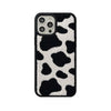 Black & White Dairy Cattle Cow Print Phone Case Compatible with iPhone 15 Pro Max,Cute Embroidery Winter Warm Fur Carpet Case,Soft Fluffy Case for iPhone 15 Pro Max 6.7'' 2023(Cow)