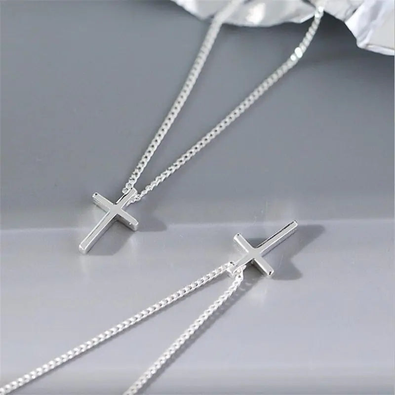 Korean Style Cross Minimalist S925 Silver Necklace