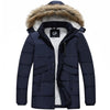 FARVALUE Mens Winter Warm Coats Parka Jacket Waterproof Thicken Jackets With Removable Hood Navy Small