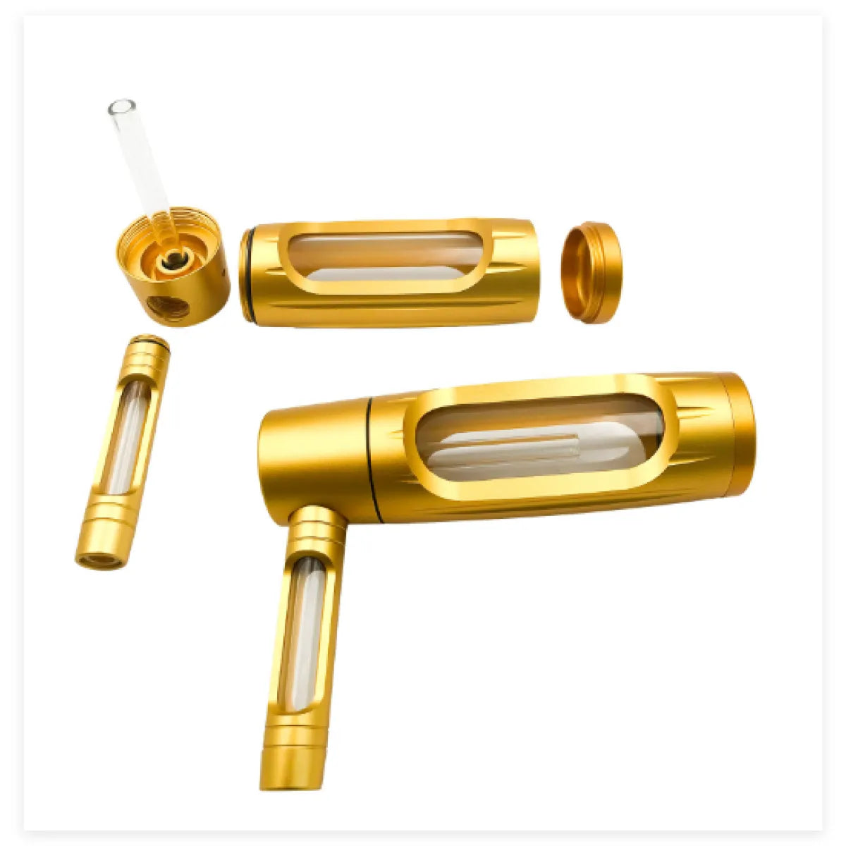 150mm Portable Aluminum Alloy Glass Pipe