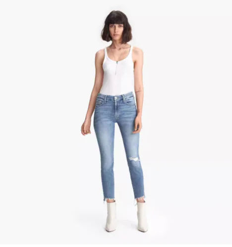 Blue Ripped Skinny High Waist Distressed Denim Jeans