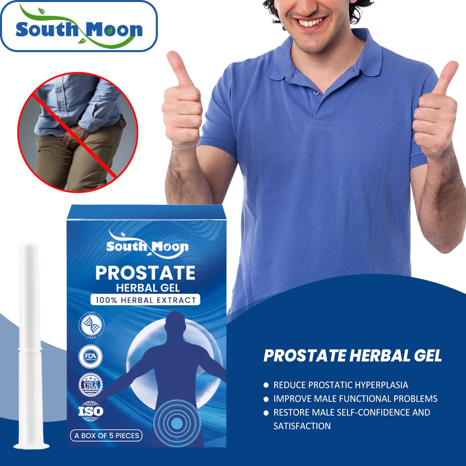 South Moon Herbal Gel for Men's Prostate Relief Care