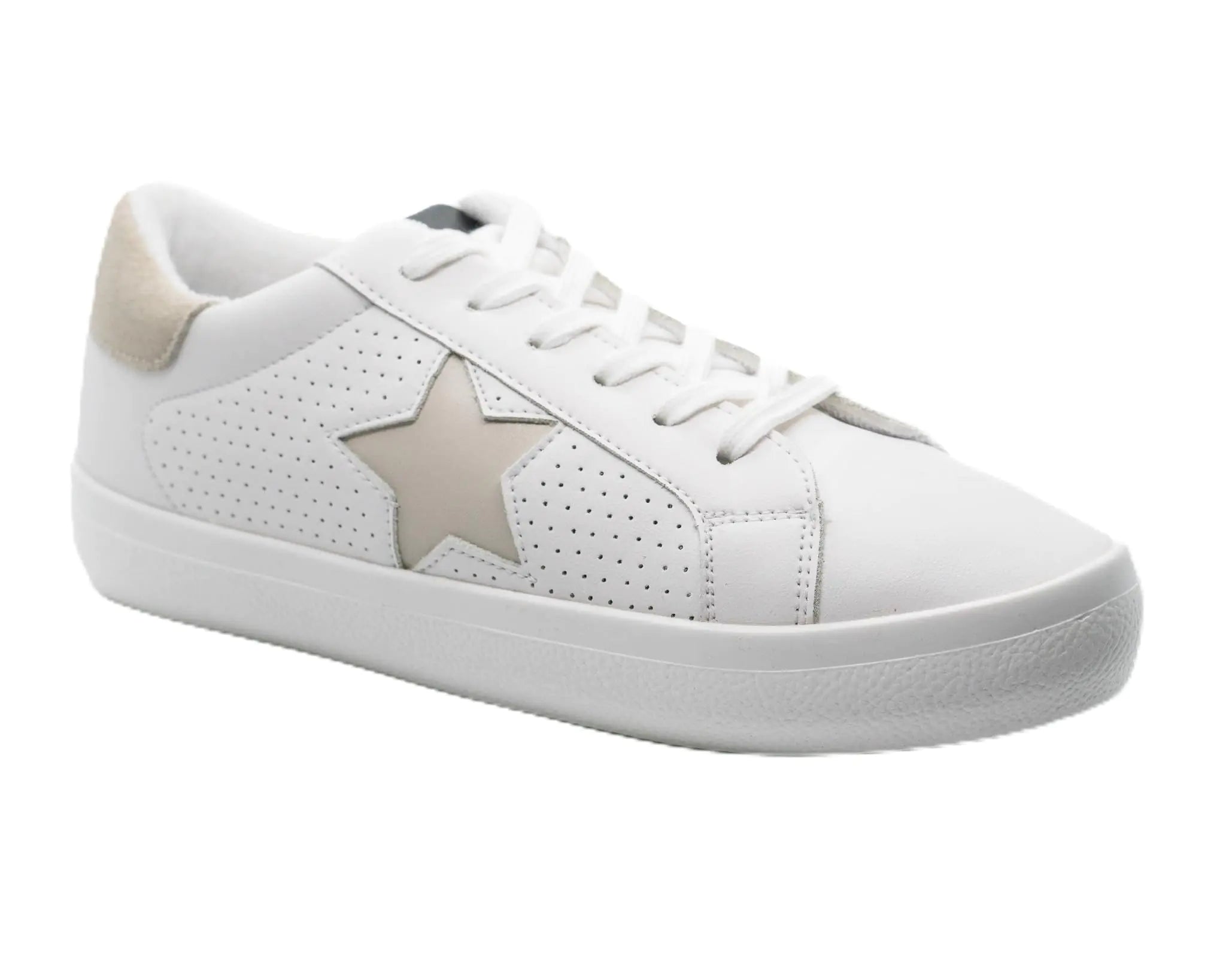 Steve Madden Womens Starling Sneaker Light Taupe/White 8