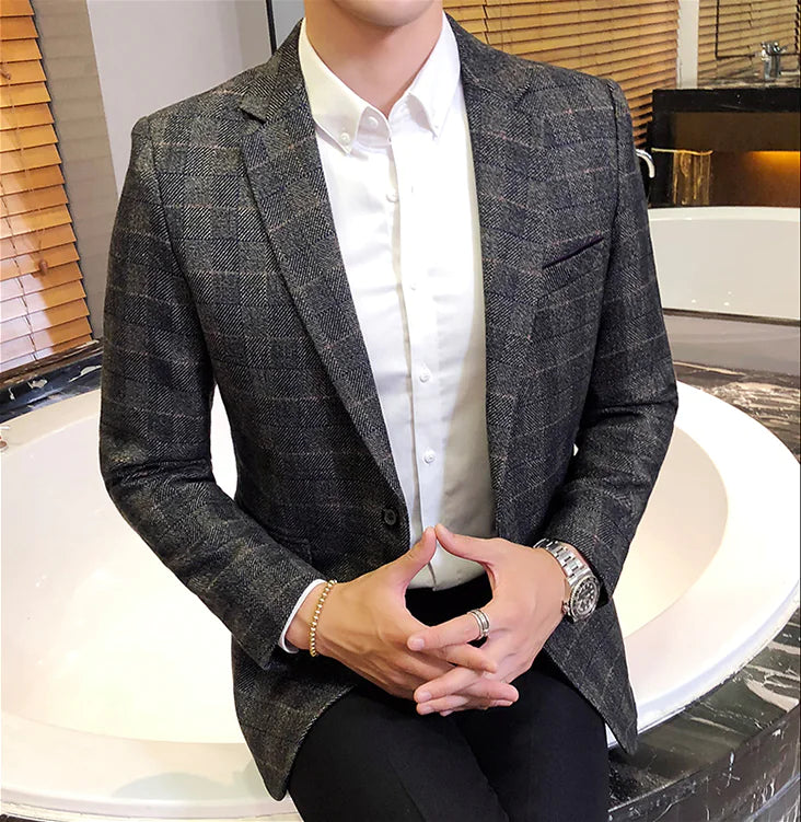 2019 Men's Slim Fit Casual Blazer in Korean Style