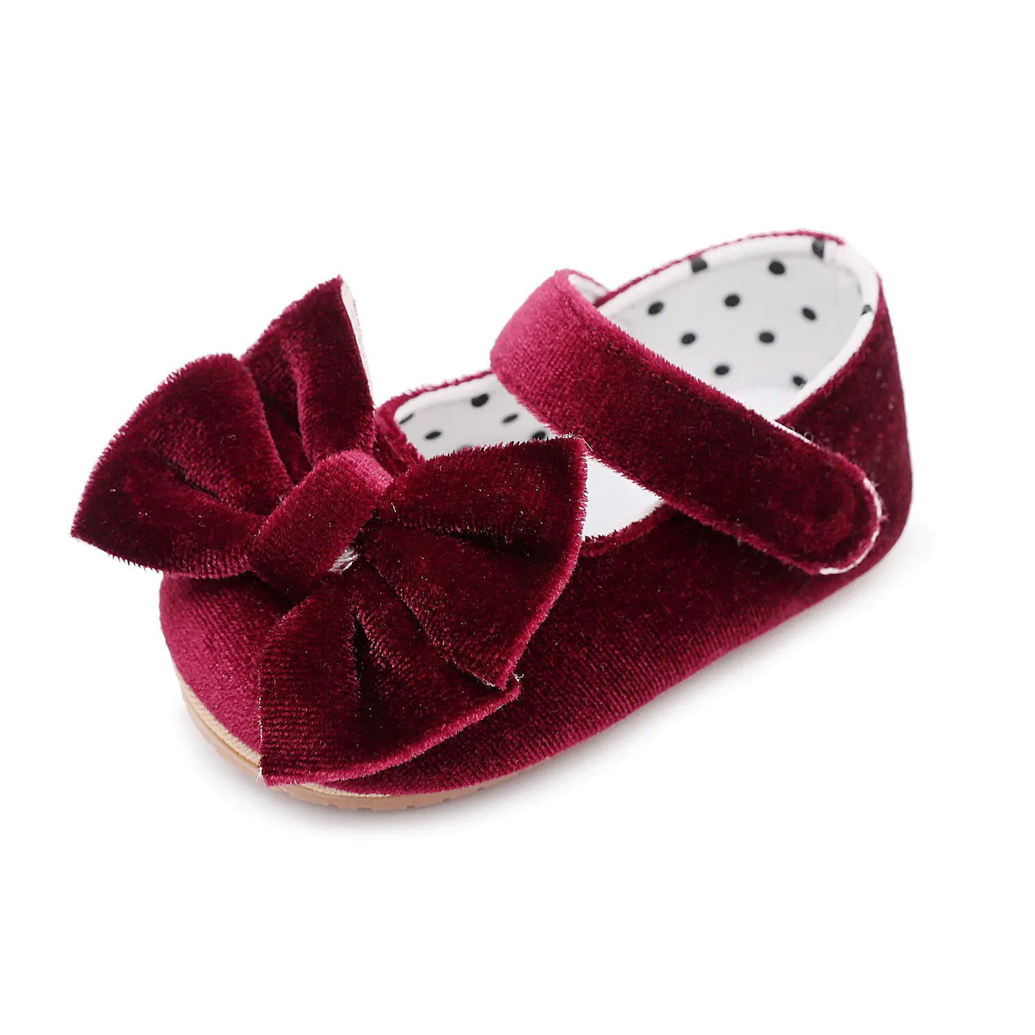New Velvet Bow Baby Walking Shoes - Non-Slip Design