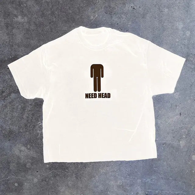 Vintage Y2K Graphic Print Oversized Cotton T-shirt