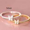 S925 Silver Simple Rhinestone Ring in Korean Style