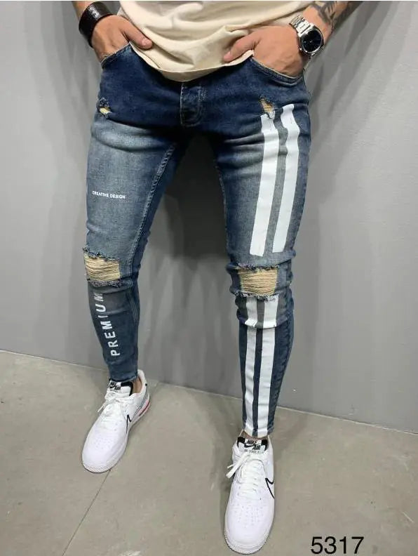 Men's Stretch Slim Fit Ripped Denim Jeans (Amazon)