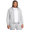 Under Armour Womens Rival Fleece Full Zip Hoodie (011) Mod Gray Light Heather / / White 3X