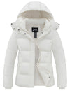 Skieer Womens Winter Jacket Warm Hooded Puffer Coat Windproof Snow Outerwear Coat(WhiteMedium)