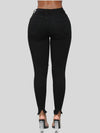 Women's Black Ripped Skinny Jeans with High Waist Fit