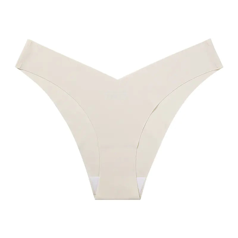 Plus Size Seamless Ice Silk Women's V-Waist Briefs