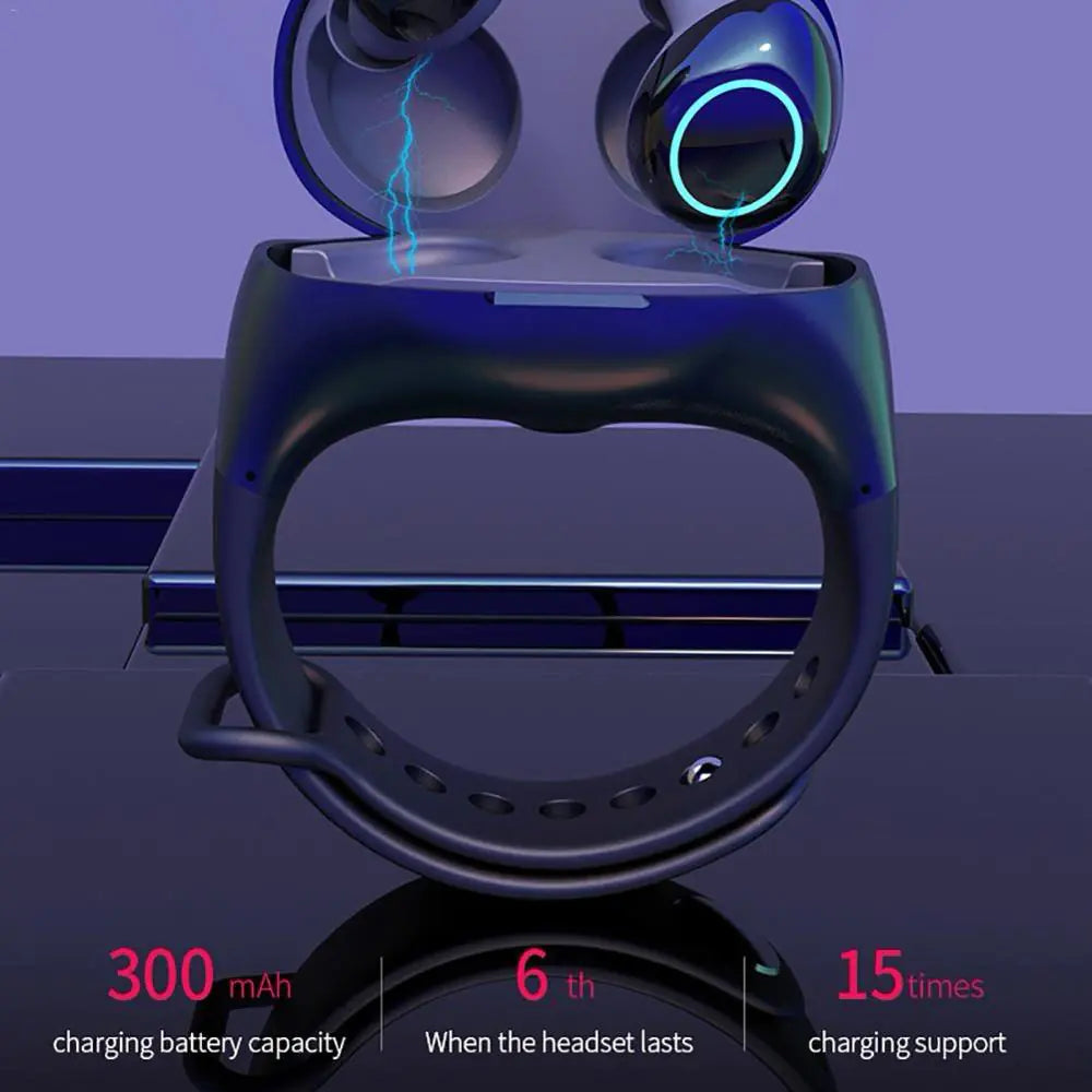 TWS Bluetooth Earbuds with Charging Wristband Case