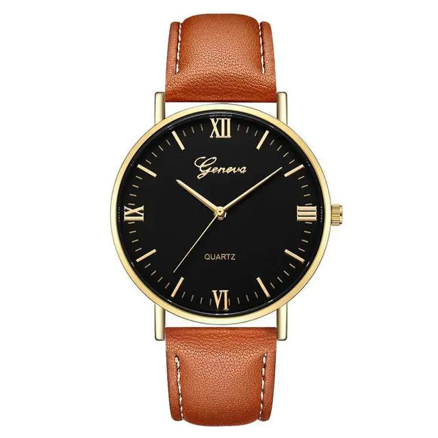 Simple Casual Quartz Watch with Roman Numerals