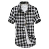 Men's Slim Fit Plaid Short-Sleeve Casual Shirt