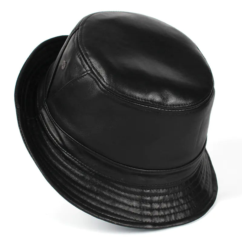 Genuine Leather Outdoor Hat for Men and Seniors