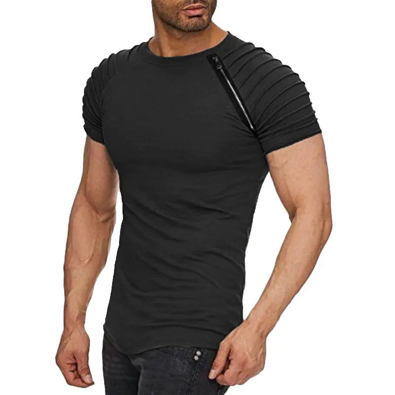 2019 Summer Men's Slim Fit Solid Color Short Sleeve T-Shirt