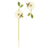 Asymmetrical Daisy Flower and Bee Long Tassel Earrings