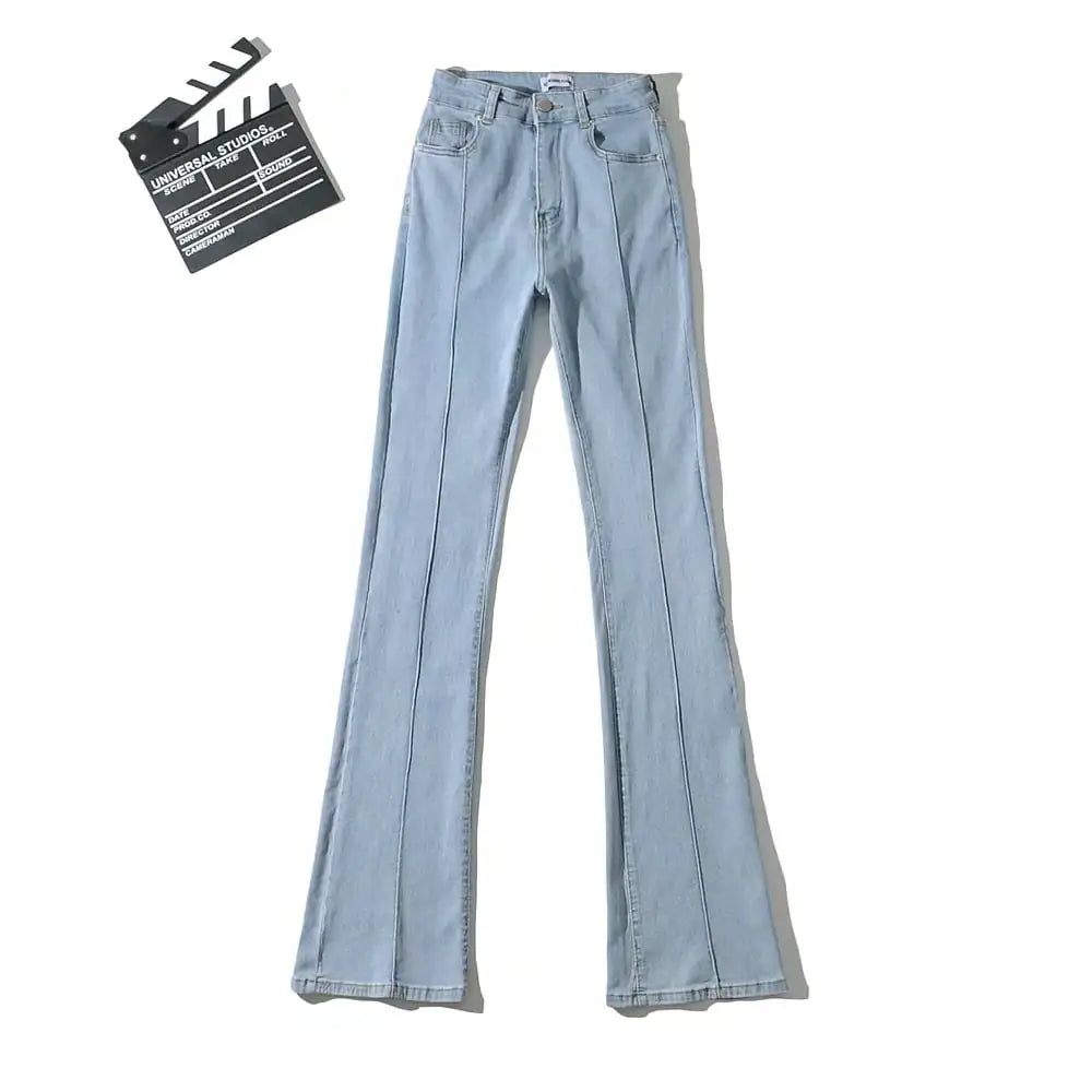 Retro High Waist Bootcut Pants with Hollow-out Design