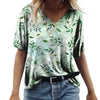 Loose Fit Green Urban Style Printed Short Sleeve T-Shirt