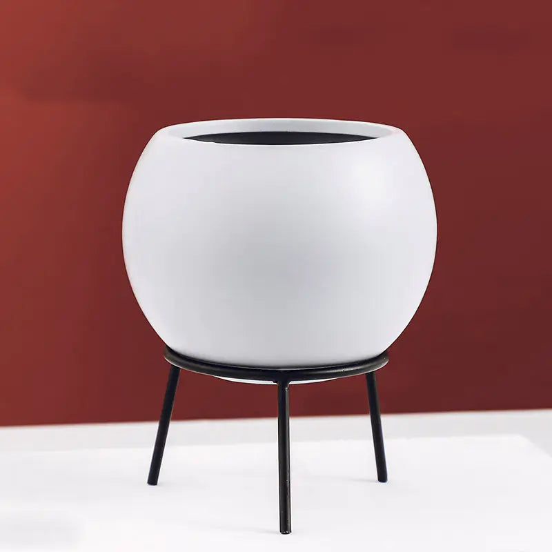 Nordic Ceramic Round Hydroponic Succulent Planter Decor