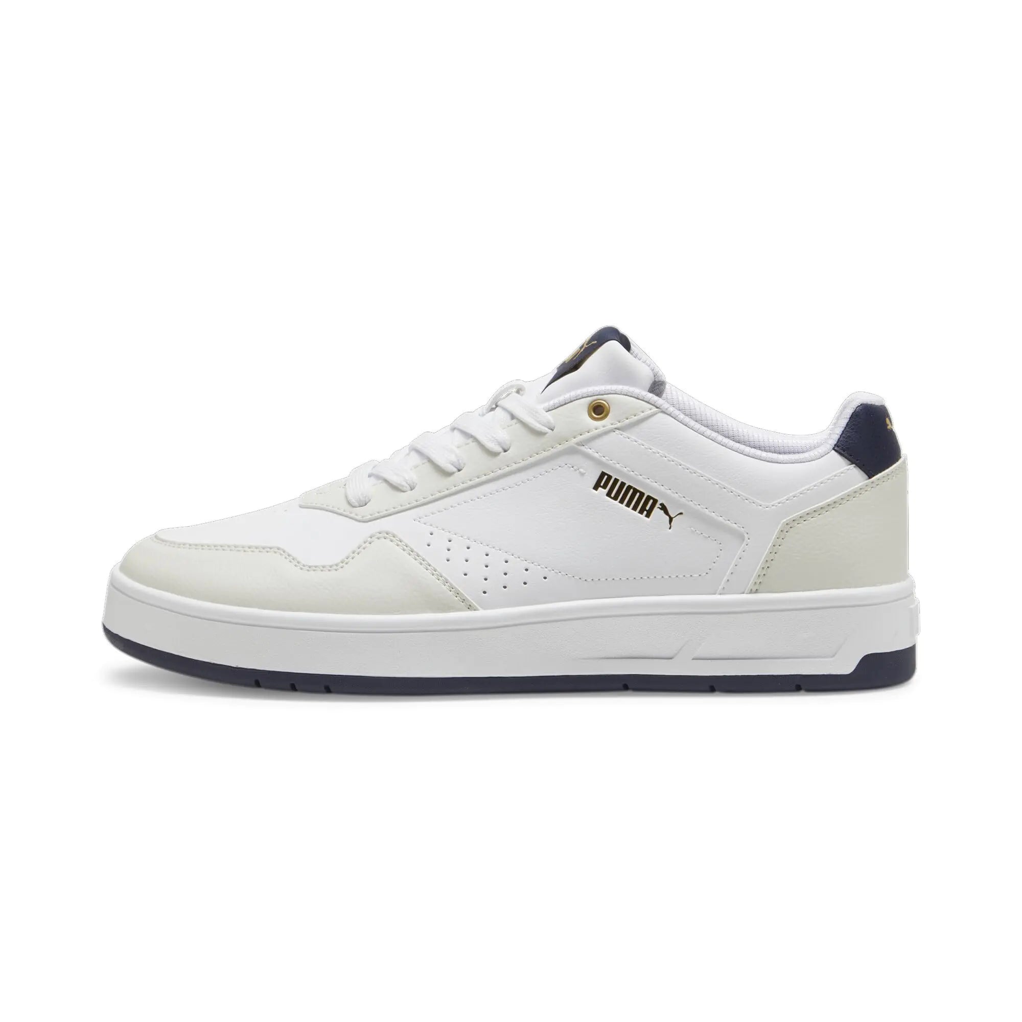PUMA Mens Court Classic Sneaker PUMA Mens White-Vapor Gray-PUMA Mens Navy 12