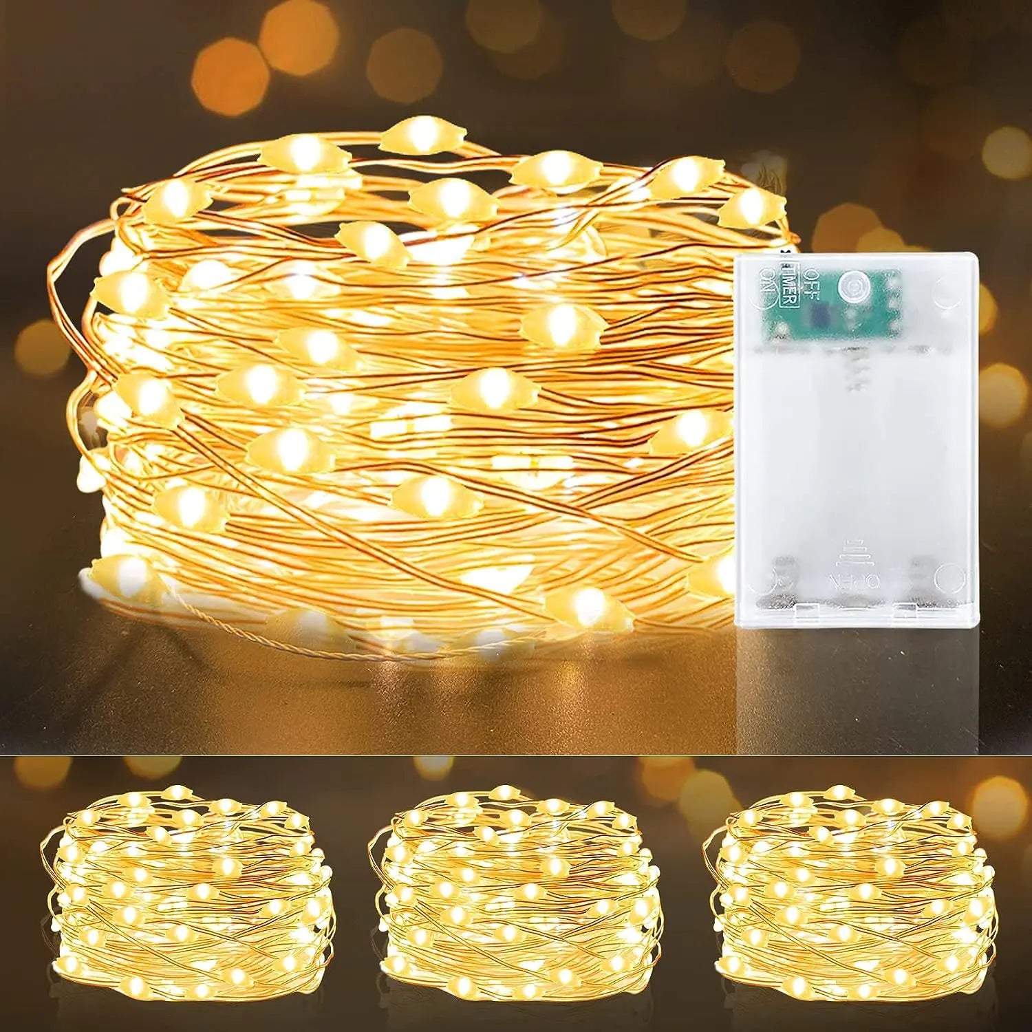 Sokka Copper Wire String Lights with Remote Control