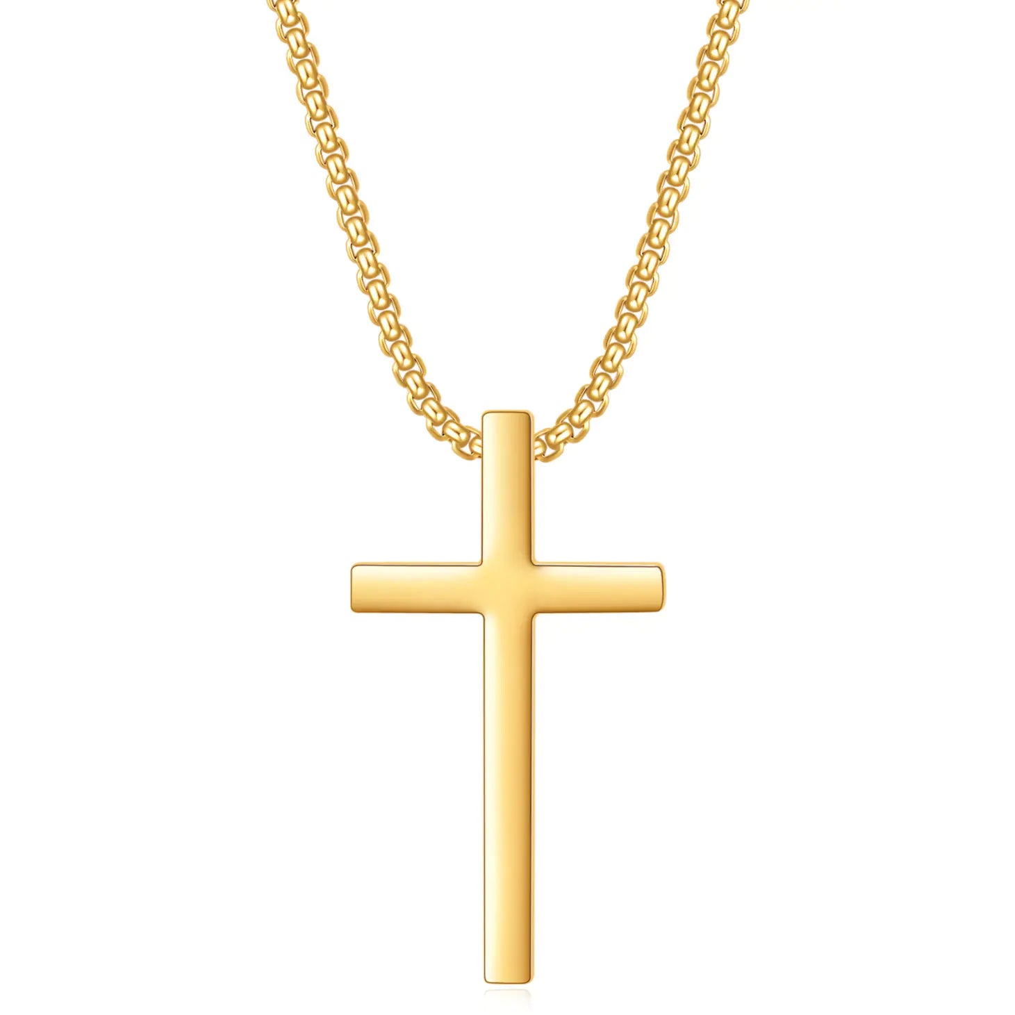 Minimalist Titanium Steel Cross Pendant Necklace for Women
