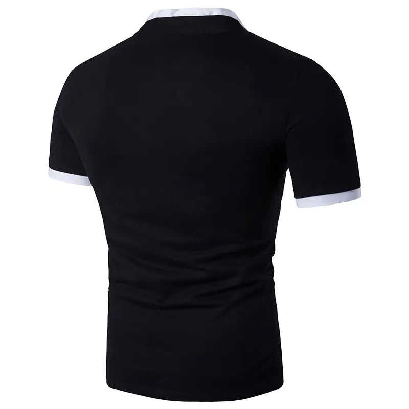 Men's Slim Fit Solid Color Short Sleeve Polo Shirt