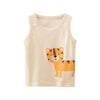 Baby Boy Animal Print Round Neck Sleeveless Children’s Tops In Summer