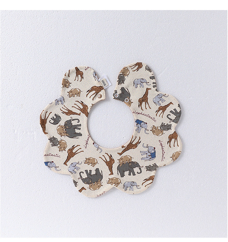 Adorable Simple Pattern Cotton Snap-on Flowers Shaped Bib
