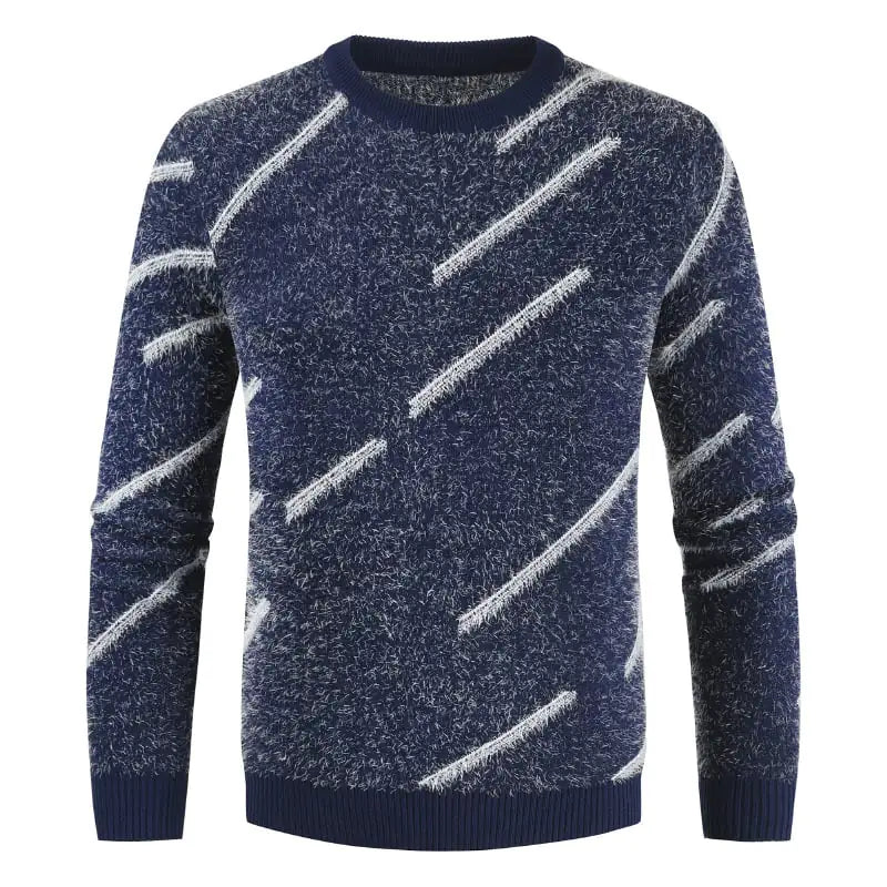 Men's Slim Fit Round Neck Mohair Sweater