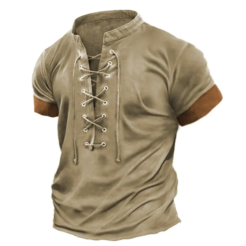 Men's Vintage Color-Block Short Sleeve T-Shirt