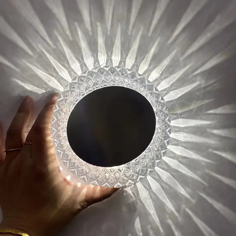 16-Color LED Crystal Table Lamp with Remote & Touch