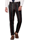 Lars Amadeus Mens Casual Black Striped Dress Pants Slim Fit Flat Front Contrast Color Skinny Trousers 38 Dark Black