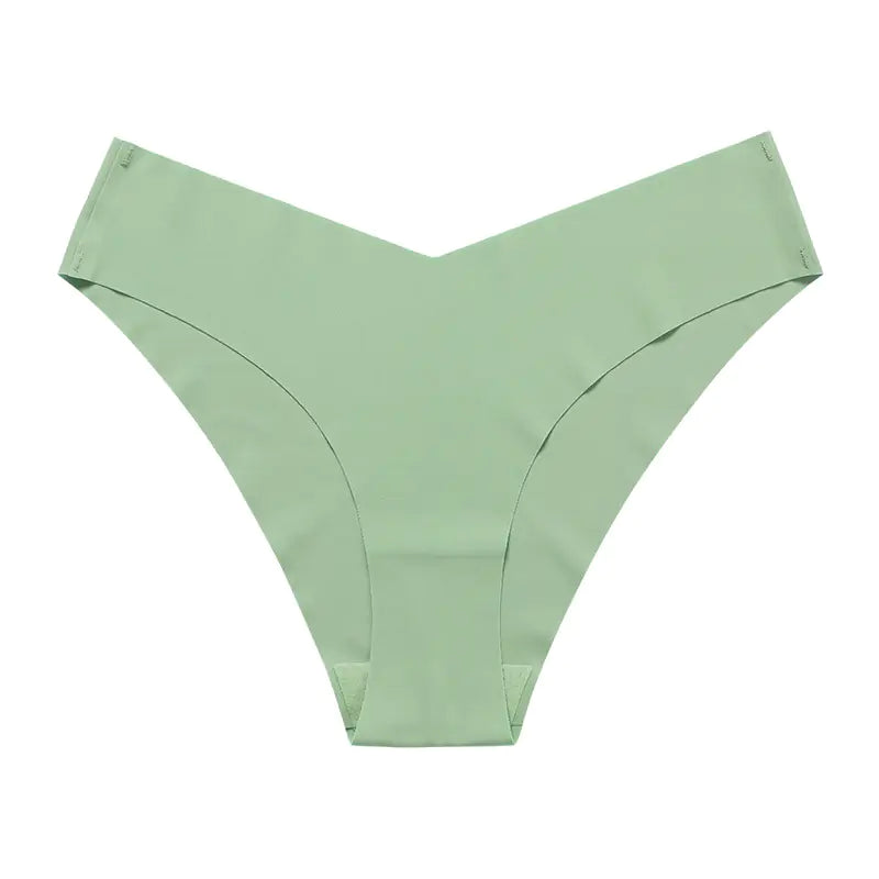 Plus Size Seamless Ice Silk Women's V-Waist Briefs