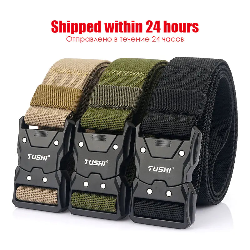 Unisex Tactical Belt with Quick Release Alloy Buckle