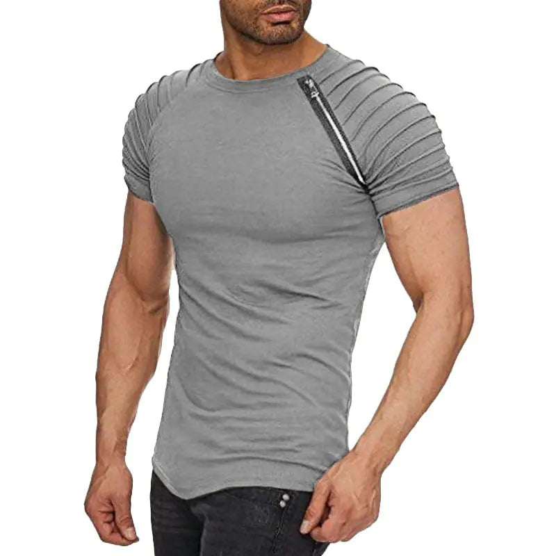 2019 Summer Men's Slim Fit Solid Color Short Sleeve T-Shirt