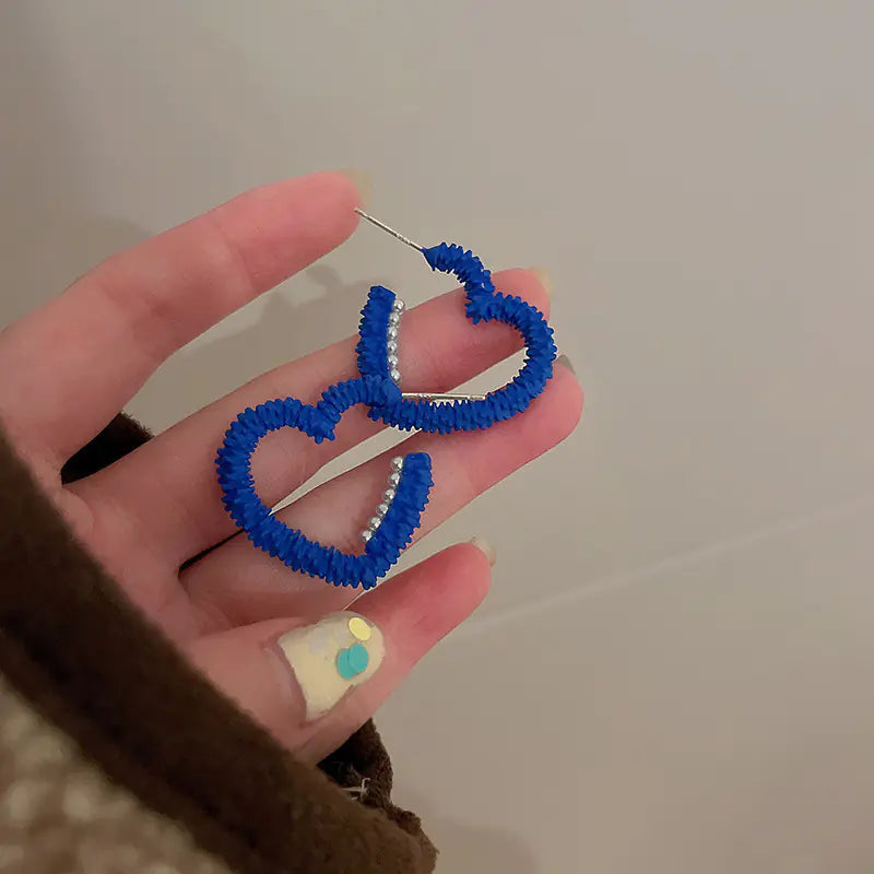 Silver Needle French Baroque Pearl Flower Tassel Earrings