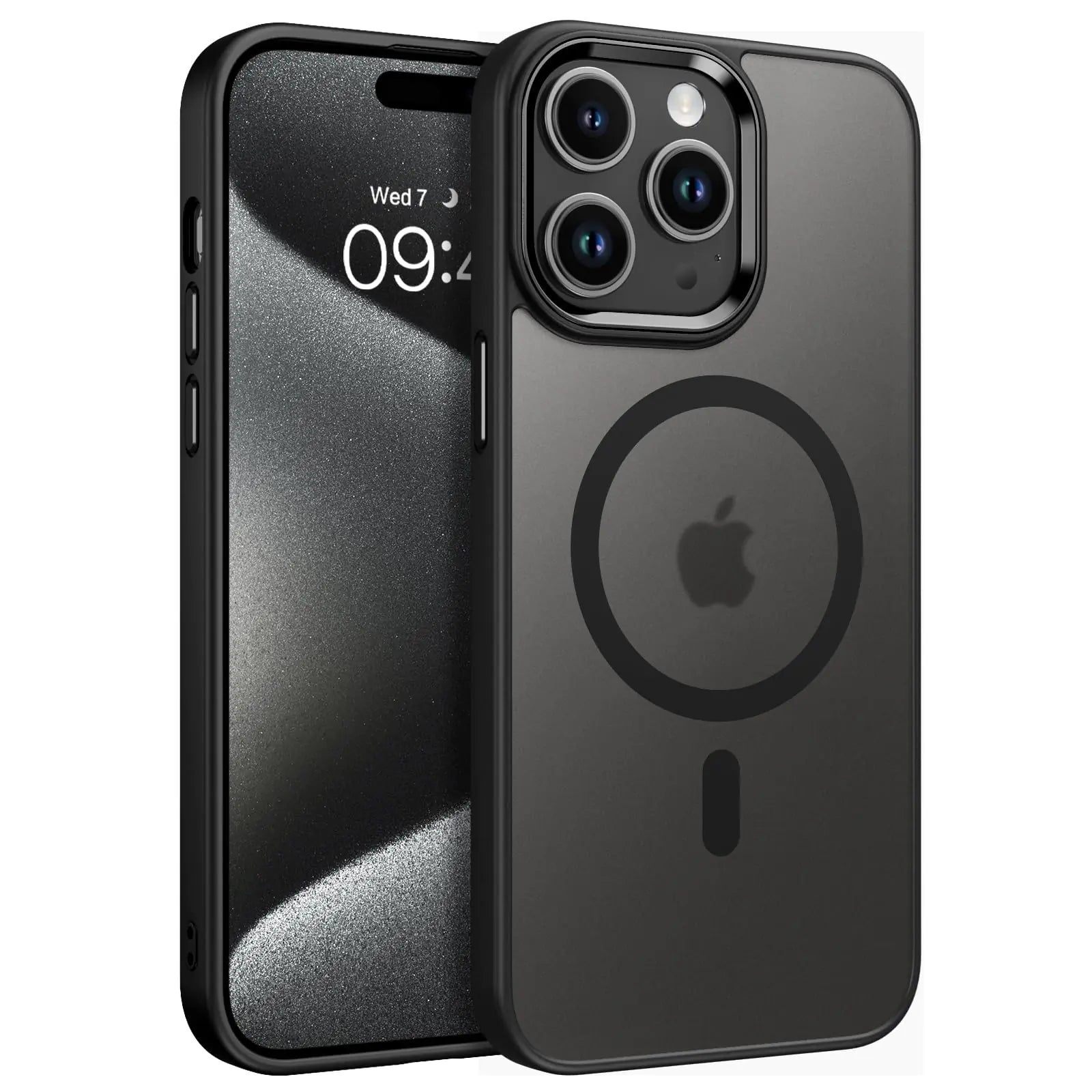 BENTOBEN for iPhone 15 Pro Max Case Magnetic iPhone 15 Pro Max Phone Case [Compatible with MagSafe] Translucent Matte Slim Shockproof Women Men Protective Case Cover for iPhone 15 Pro Max 6.7" Black